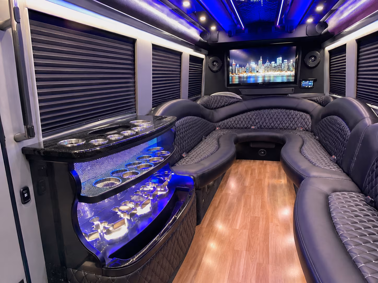 Group inside a Frederick bachelorette party bus