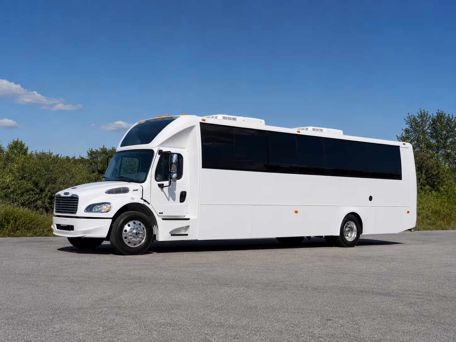 Frederick wedding party bus shuttle ready for guests