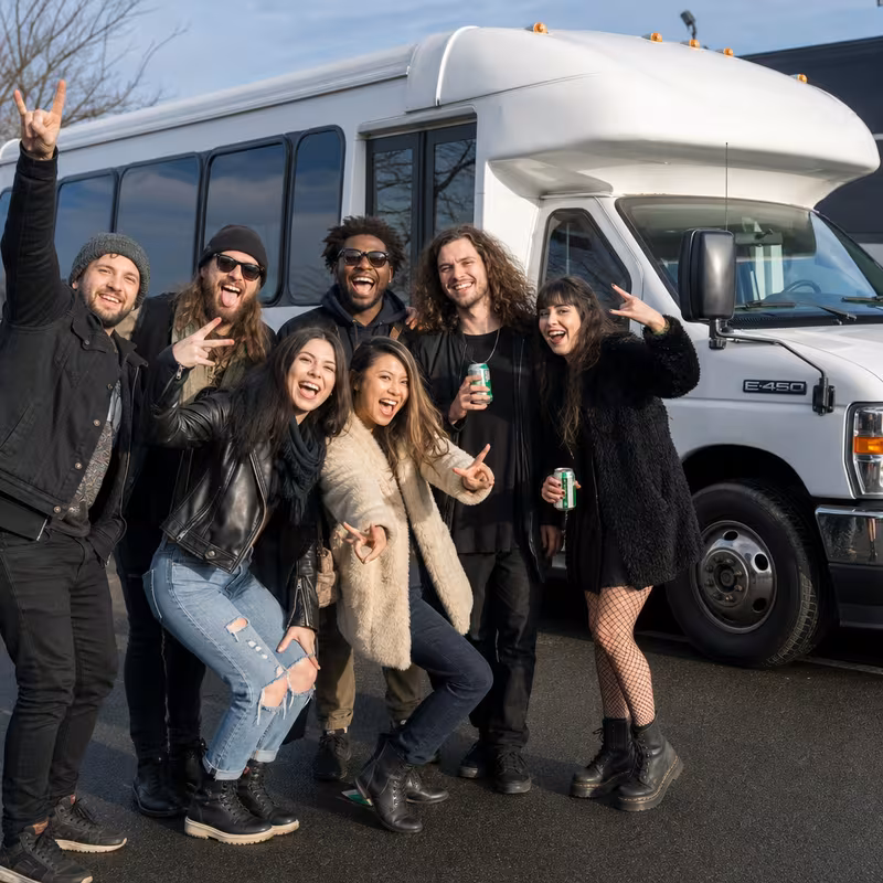 Black Mercedes Sprinter van staged for an Frederick Concert Transportation group