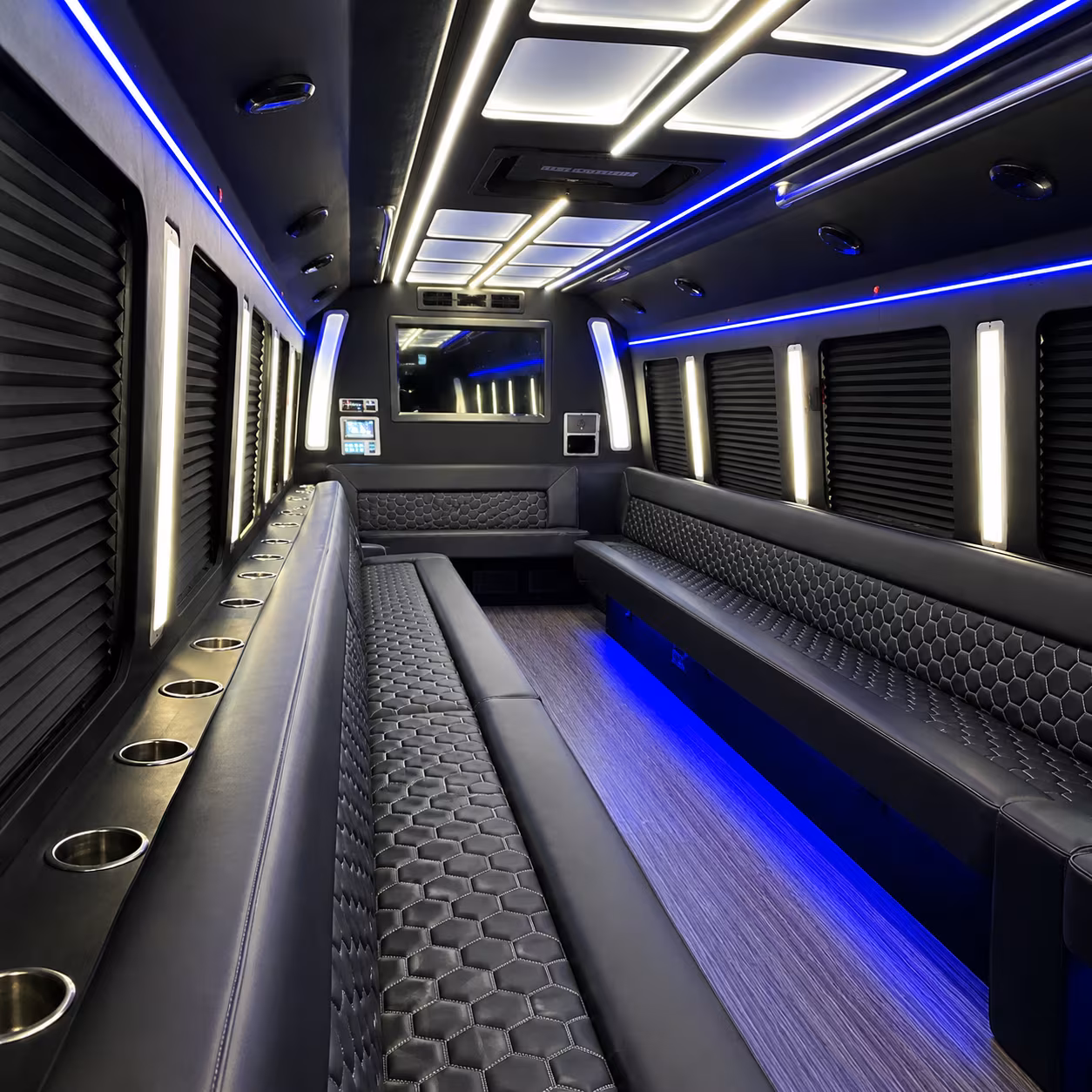 Frederick Private Event Transportation party bus interior