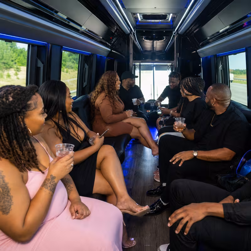 Black Mercedes Sprinter van staged for an Frederick Private Event Transportation group